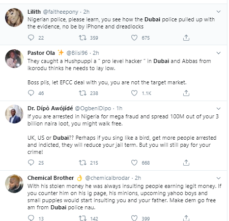 Nigerians praise Dubai police following the release of the video of Hushpuppi?s arrest alongside others 