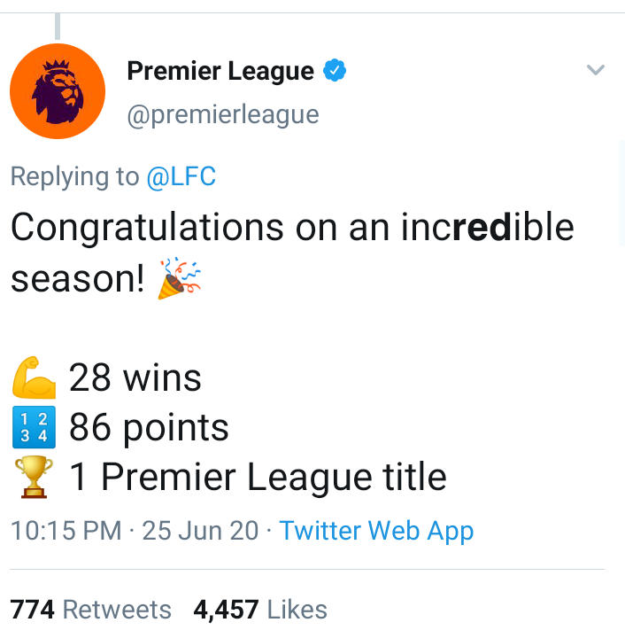 Breaking: Liverpool are champions of the English Premier League