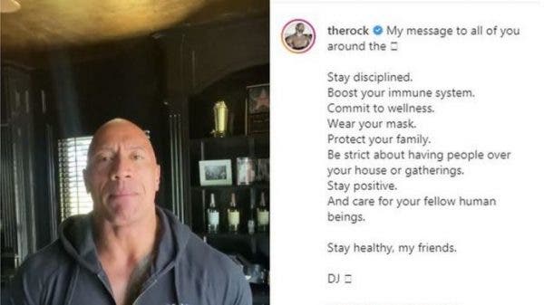 Dwayne Johnson reveals he and his family test positive for COVID-19