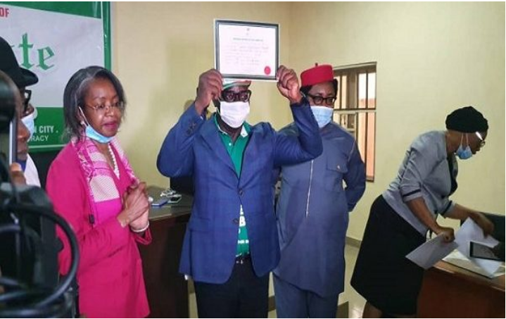 BREAKING: INEC Hands Gov. Obaseki And His Deputy Certificate Of Return - #EdoDecides2020