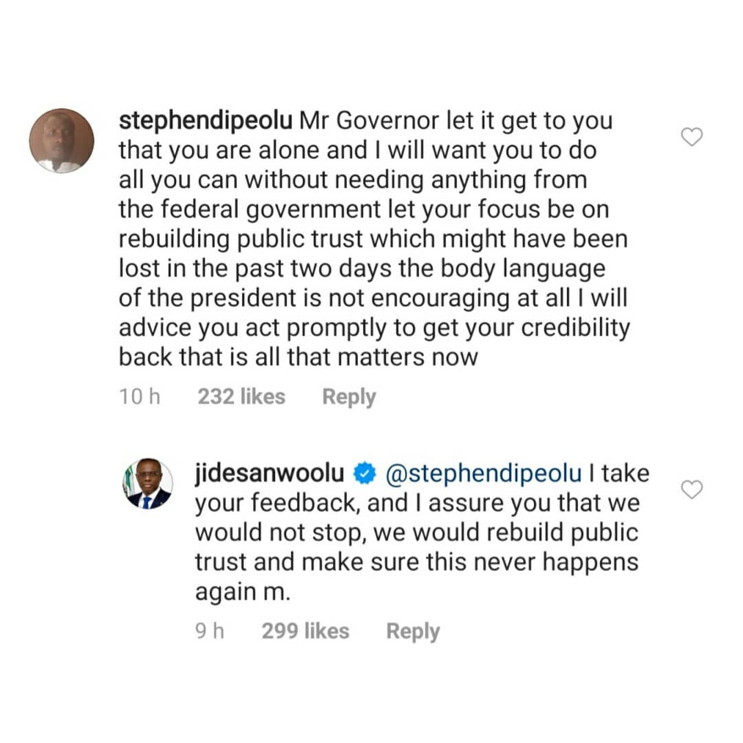 See Governor Sanwo-Olu Repy To IG User Who Asked Him To summarize President Buhari's Speech - #ItIsNotFinished