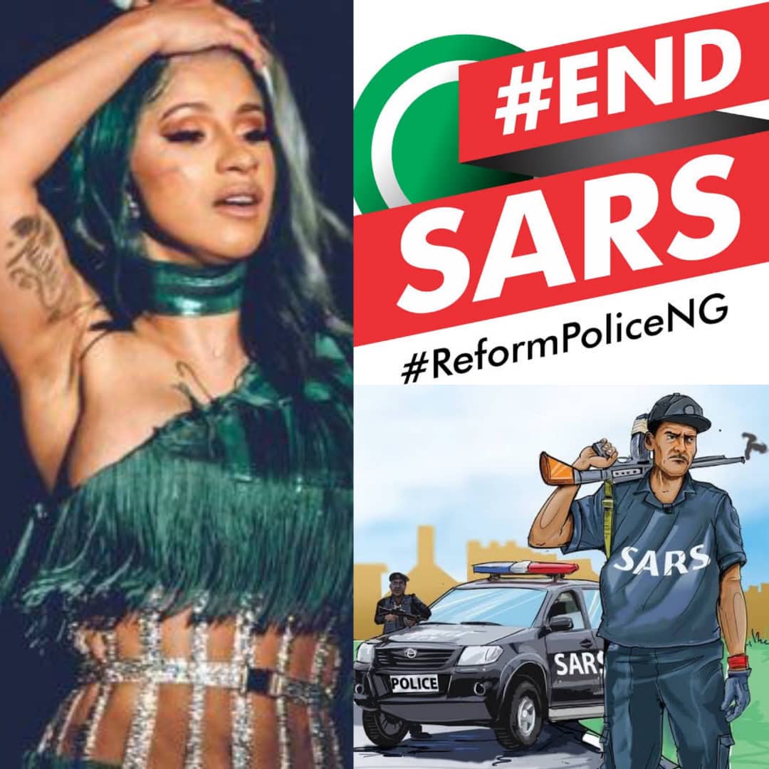 Rapper Cardi B Voices Concern Over #EndSARS Protests In Nigeria