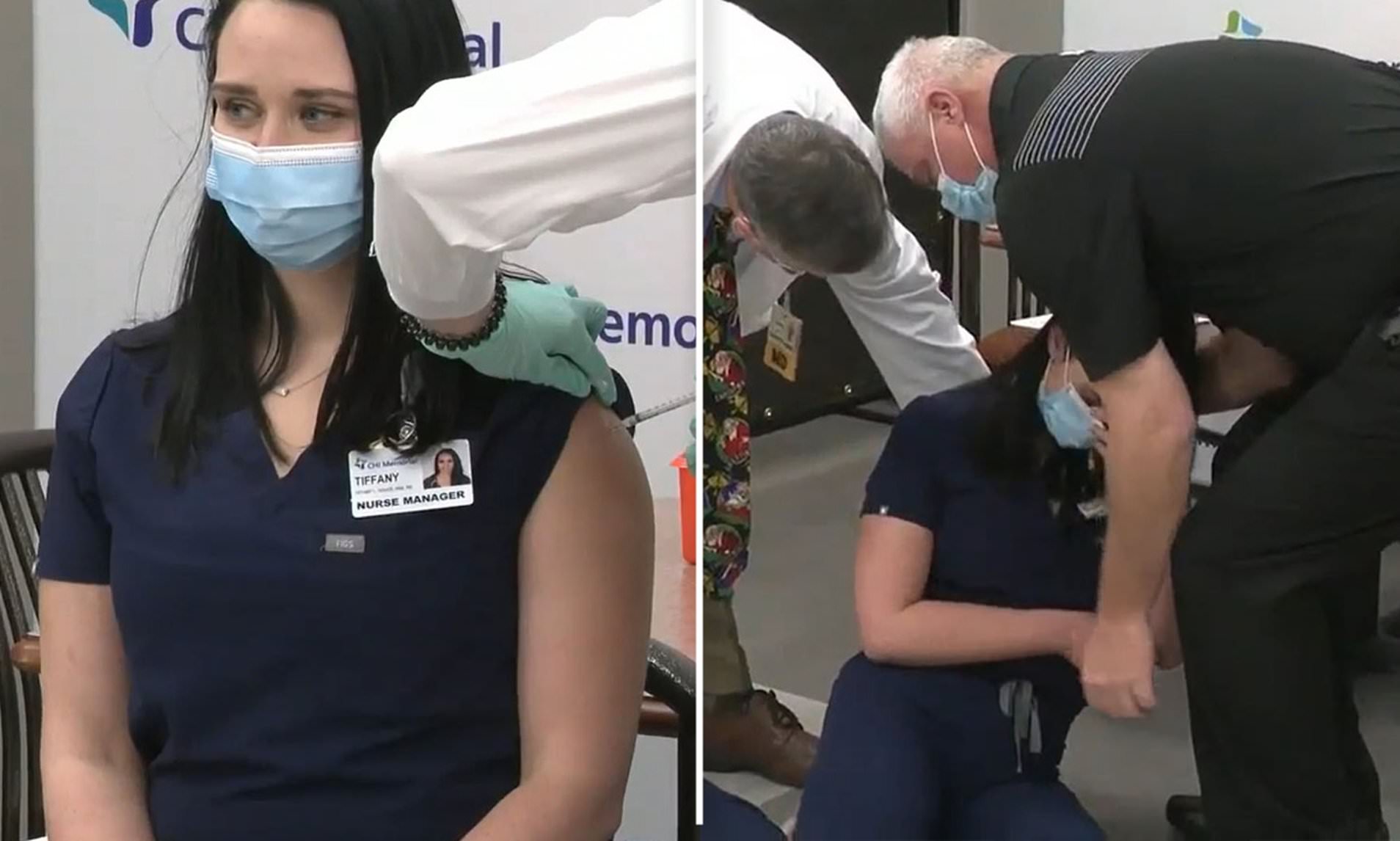 Watch As US Nurse Fainted On Live TV Minutes After Getting Pfizer’s COVID-19 Vaccine