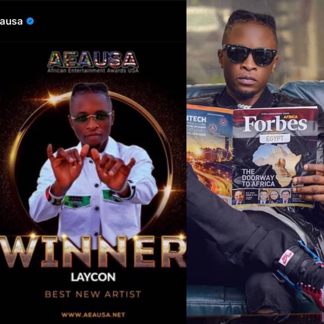 BREAKING: BBNaija Laycon Wins AEAUSA New Artist Of The Year - #AEAUSAAwards