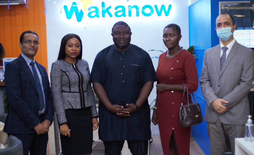 (L-R) Shimeles Arage, General Manager, Ethiopian Airlines; Adenike Macaulay, Chief Commercial Officer (CCO) ; Wakanow; Bayo Adedeji, Chief Executive Officer, Wakanow; Florence Nwabuike, Lufthansa Account Manager to Wakanow and Youssef Berchid, General Manager, Royal Air Maroc at the opening of the Wakanow Experience Centre at Jubilee Mall, Lekki, Lagos today.