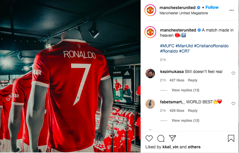 Iconic No 7 Set New EPL Record As $60m Worth Of CR7 Shirts Sold In 12 Hours