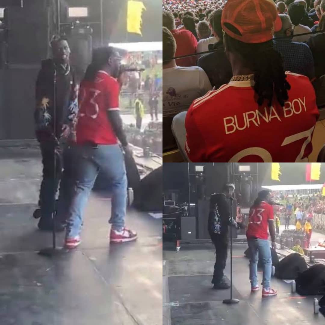 Paul Pogba Dace On Stage With Burna Boy After 4-1 Victory Over Newcastle [VIDEO]