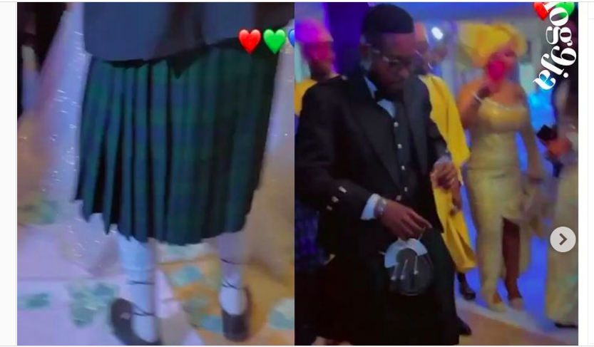 Edo Agog As Nigerian Man Rocks A Skirt To His Wedding [VIDEO]