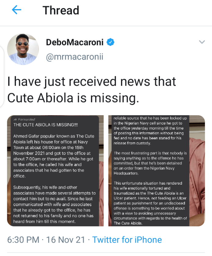 BREAKING: Popular Nigerian Comedian, Cute Abiola Declared Missing